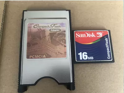 SANDISK 16MB Compact Flash +ATA PC Card PCMCIA Adapter • $5