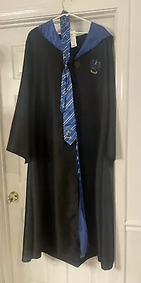 Wizarding World Of Harry Potter Ravenclaw Hooded Robe Black Blue Adult M 38-40 • $54.99