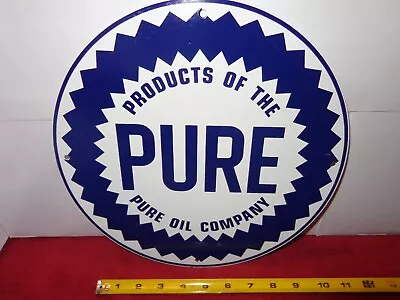 11 In PURE OIL COMPANY ADVERTISING SIGN HEAVY DIE CUT METAL # 924 • $99.99