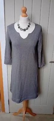 Marc O Polo Women's  Dress Grey Size 14  Knee Length 3/4 Sleeve Merino Cotton  • £10