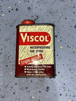 Vintage Viscol Can Waterproofing For Shoes & Boots Tin Viscol Co Dallas Texas • $14.77