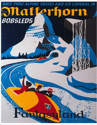 Disney Matterhorn Bobsleds Attraction Poster - 0023  FREE SHIPPING! • $13