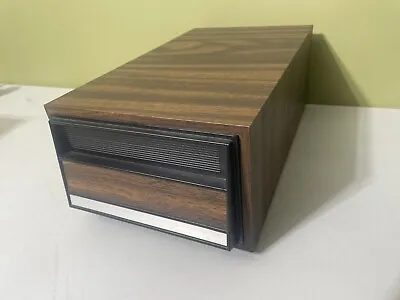 VTG VHS Video 12 Tape 1 Drawer Storage Cabinet Case Organizer Faux Wood 1980s • $25.95