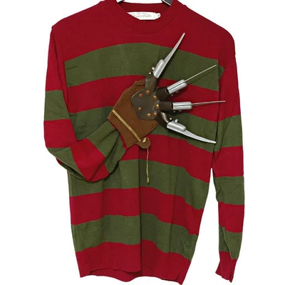 £99.99 • Buy Mens Nightmare On Elm Street Freddy Krueger Jumper & Claw Set Halloween Costume