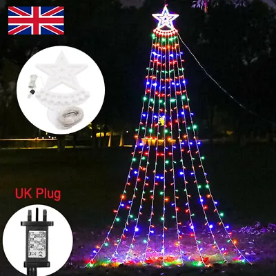 £17.58 • Buy Outdoor Christmas Decor Plug In LED Star String Lights Waterfall Xmas Tree Light