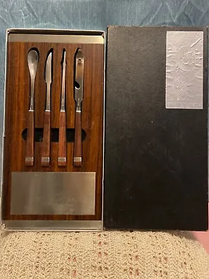 Vtg George Briard Cheese/cutting Board Utensils  bar Set Stainless Steel Boxed • $44.95