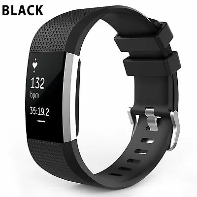 Silicone Watch Wrist Sports Strap For Fitbit Charge 2 Band Wristband Replacement • $8.49