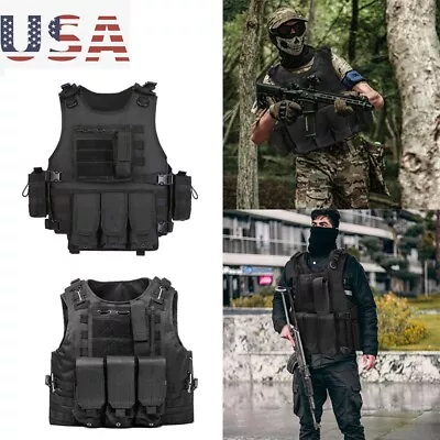 Military Tactical Airsoft Vest Plate Carrier Molle Combat Assault Gear Police • $35.99