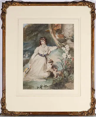 £321 • Buy 18th Century Watercolour - A Loving Companion