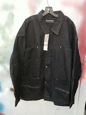 Pelle Pelle Marc Buchanan Mens XXXL Denim Jacket 3XL Black Vintage • $75