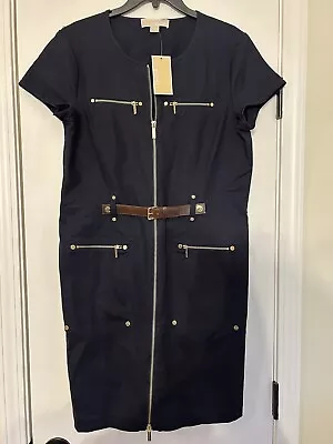 Nwt Michael Kors Black Zip Front Dress Size 12 • $39.95