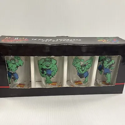 The Incredible Hulk Marvel Comics Full Wrap Glasses Tumblers Set Of 4 • $35