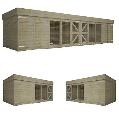 £379.99 • Buy Dog Kennel And Run Tanalised Pressure Treated Heavy Duty Timber Galvanised Mesh