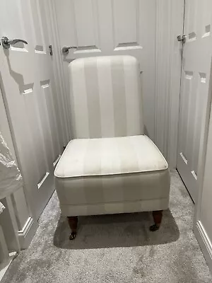 Laura Ashley Cream Stripe Upholstered Chair Pre Owned • £50.31