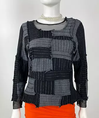 $167 • Buy Yoshiki Hishinuma Sz 3 New 8 US 44 IT M Black Gray 100% Wool Sweater Top Runway