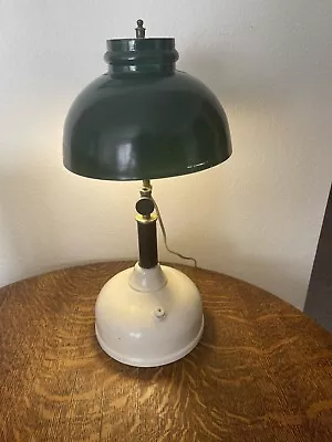 Vintage Coleman Quick Lite Table Lamp Converted To Electric  W/ Porcelain Shade • $20