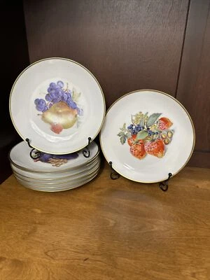 $45 • Buy Eschenbach Bavaria Baronet China Set Of 8 Fruit Plates 8  Gold Trim