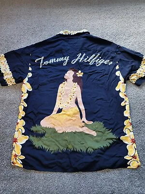Vintage Tommy Hilfiger Shirt Mens Large Hawaiian Floral Rare Lady Mens Lei • $35.88