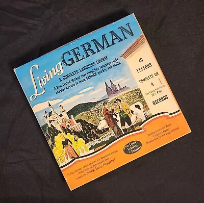 Living German: A Complete Language Course 1956 Box Set 10  Vinyl 4-LP W/Booklets • $5