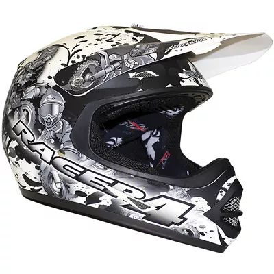 RXT MX Racer 4 Matte Black/White Kids Motcross Dirt Bike Riding Helmet • $124.95