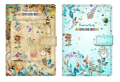 Address Book A5 A-Z Index Hard Back Birthday  & Telephone  Vintage Fabric Cover • £6.99