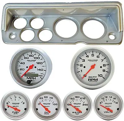 70-76 Mopar A Body Silver Dash Carrier W/ Auto Meter Ultra Lite Electric Gauges • $1149.95