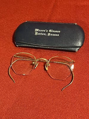 Vintage 1/10 12K GF American Optical AO Eyeglasses Frames Original Leather Case • $24.95