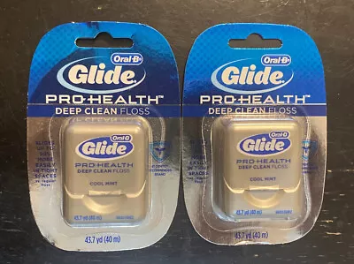 Lot Of 2 Glide Pro Health Deep Clean Floss Cool Mint Floss 43.7 Yd Each New • $9.51