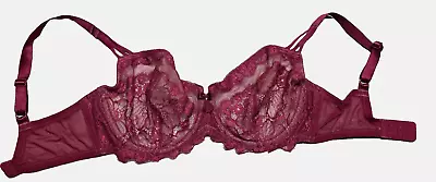 Wacoal 34DD 855184 Captivation Unlined Underwire Balconette Bra Burgundy • $16