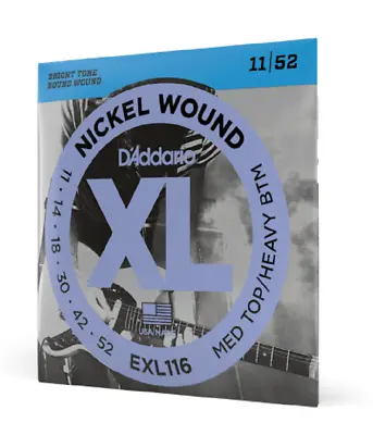 D'Addario EXL116 11-52 Guitar Strings Medium Top/Heavy Bottom Nickel Wound  • $8.79