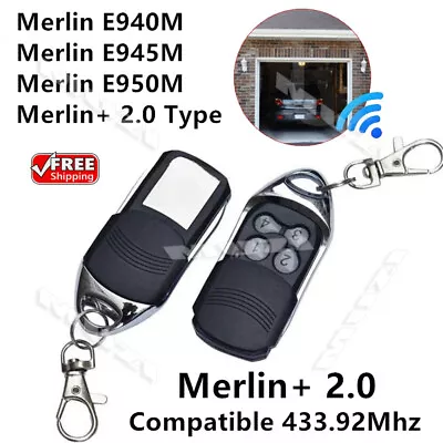 For Merlin+ 2.0 E945M E950 E943 Garage Gate Door Remote Control 433.92mhz • $15.88