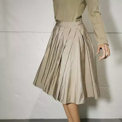 Italian Designer Moschino Cheap And Chic - Pleated Taffeta Mid Length Skirt US 6 • $12.86