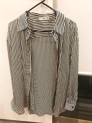 $30 • Buy MANGO MNG Women Textured Oversize Blouse Shirt Size M AU Size 10