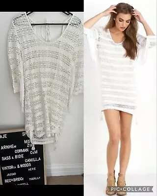 $69 • Buy Spell & The Gypsy Route 66 Mini Dress White No Slip Cotton Boho Size Small