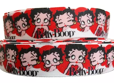 25mm Wide - BETTY BOOP GROSGRAIN RIBBON - 1 YARD - Crafts Cake Decoration • £1.89