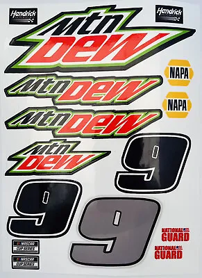 1/10 Scale R/C Racing Vinyl Decal/Sticker Sheet W/ Sponsor Sticker Mtn Dew #9 • $18