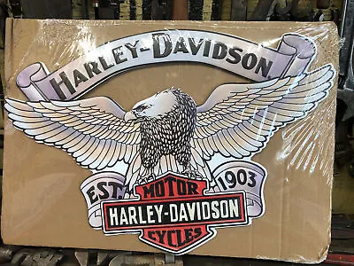 $80 • Buy Harley Davidson Eagle Embossed Metal Repro Sign