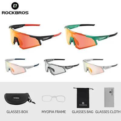 ROCKBROS Cycling Photochromic Polarised Sunglasses Bike Bicycle Sport Glasses • $31.66