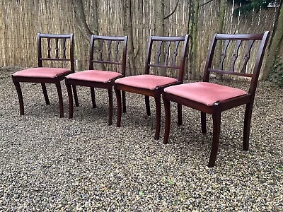 Antique Reproduction Mahogany Carved Regency Style 4 X Dining Chairs  • £120