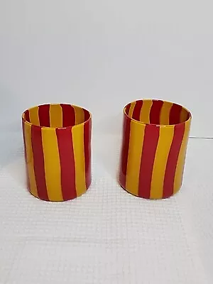 Murano Striped Glasses By Sunnei Red And Yellow Set Of 2 New • $299.95