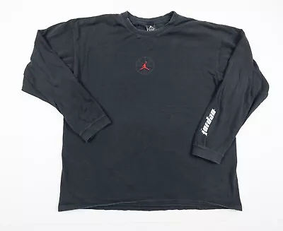 Vintage Air Jordan Shirt Mens XLarge Black Long Sleeve Crewneck Jumpman Y2K Tee • $17.99