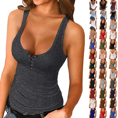 £10.19 • Buy Women Slim Sexy Plain Tank Tops Summer Sleeveless Casual Camisole Vest T Shirt
