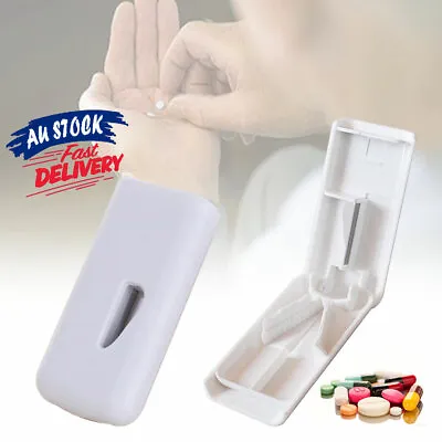 $6.65 • Buy Pill Cutter Box Crusher Storage Case Medicine Box Tablet Grinder Pill Splitter