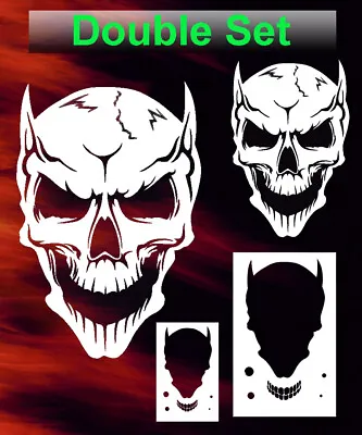 Skull 33 Airbrush Stencil Large Small Or Double Set Spray Vision Template • $17.98