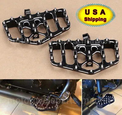 $44.63 • Buy 2x CNC Aluminum Rivet Wide Fat Foot Pegs Floorboards For Harley Dyna V-Rod US