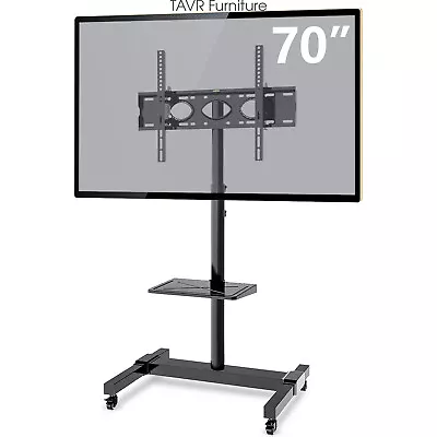 Mobile TV Stand With Wheels For 32 47 50 55 60 65 70 Inch Flat Screen TVs • $85.99
