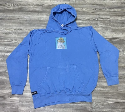 $20 • Buy RipNDip Skateboard Boxed Logo Solid Faded Blue Hoodie Pullover Size L Men