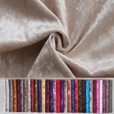 Crushed Velvet Fabric Material Textured Upholstery Cushion Throw Curtain Craft • £5.44