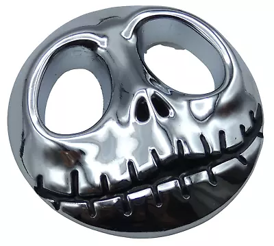 1x 3D Metal Jack Skellington Skull Pumpkin Face Sticker Decal Emblem Car Silver • $7.44