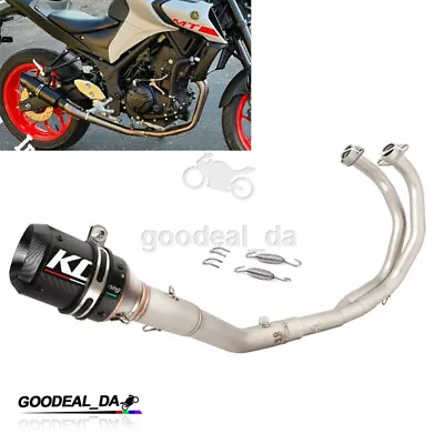 For Yamaha MT-03 YZF R3 2015-2024 Full System Exhaust Header Pipe Carbon Muffler • $180